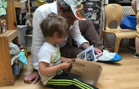 story time with dad and son