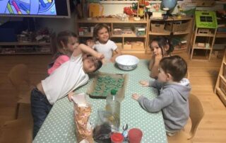 nursery children preparing their cookies